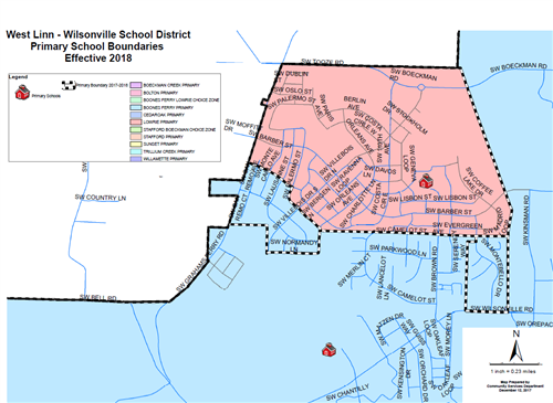 The Boones Ferry and Lowrie boundaries will experience an adjustment starting in the 2018-19 school year. 
